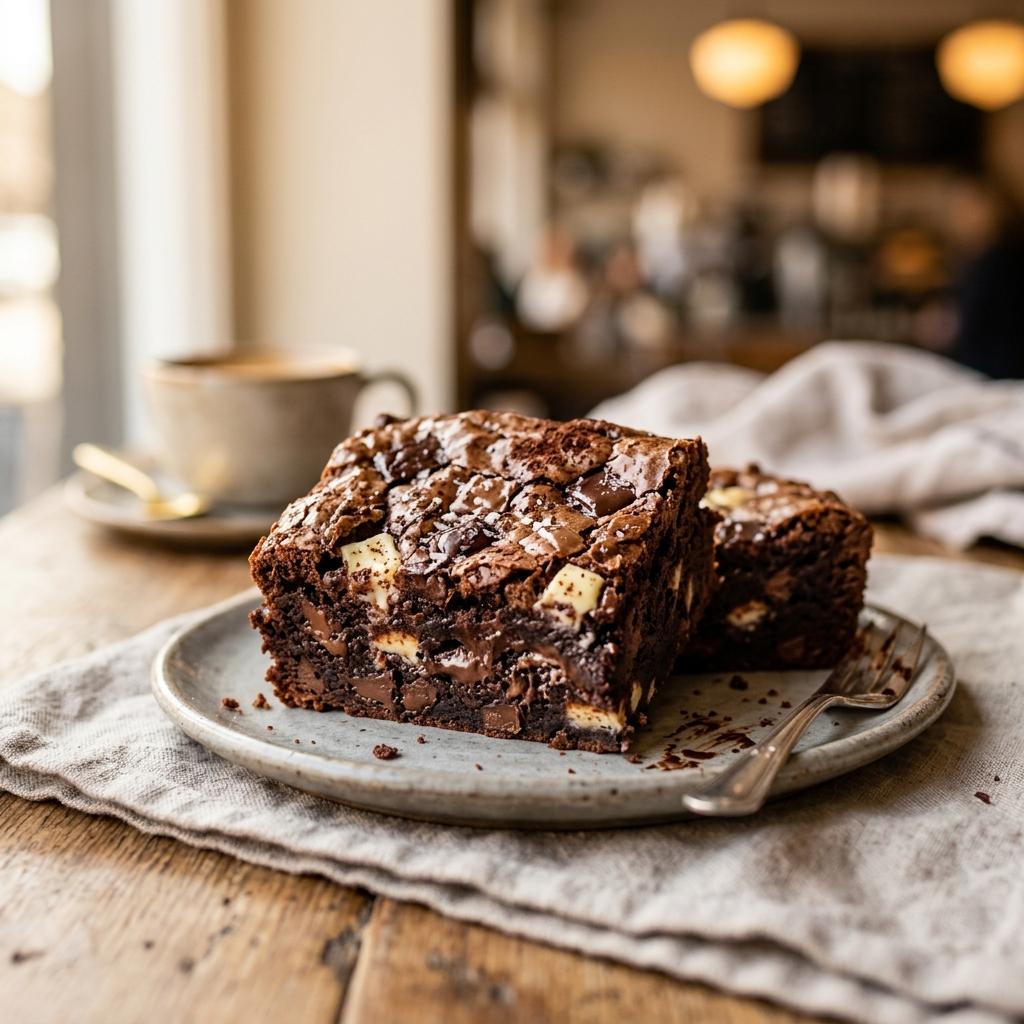 Double choc-chip brownie texture